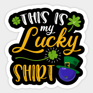 Bowling This is My Lucky Shirt St Patrick's Day Sticker